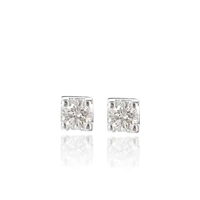 Cercei cu diamante, aur 18 kt, C 029L