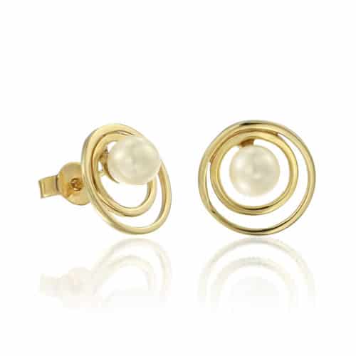 Cercei cu perle, aur 14 kt, C 247S