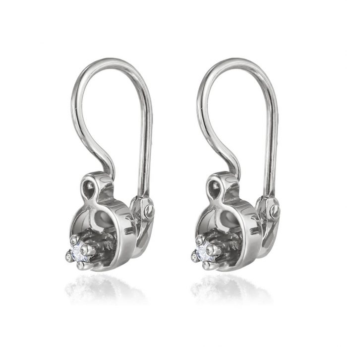 Cercei cu diamante pentru copii, aur 14 kt, C 011L