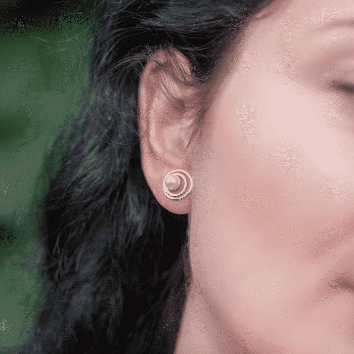 Cercei cu perle, aur 14 kt, C 247S