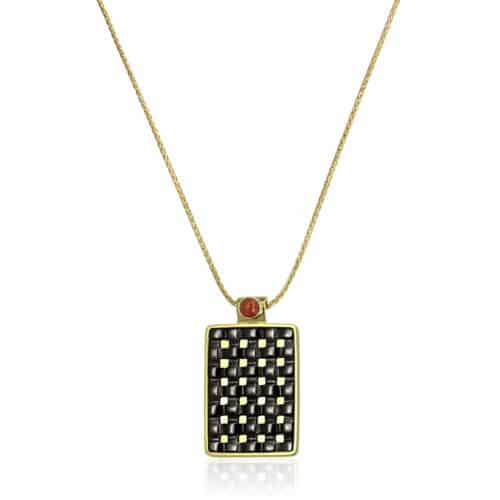 Colier aur 18 kt, tantal și coral TAU 127