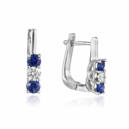 Cercei cu safire și diamante, aur 18 kt, GL.4262