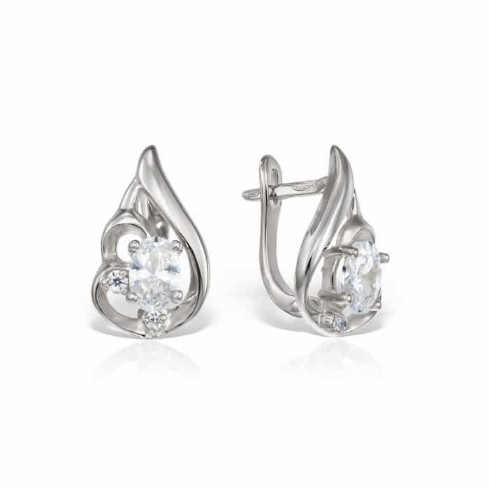 Cercei de damă din aur 14 kt cu zirconii diverse culori C 282S