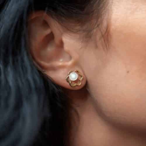 Cercei cu perle, aur 14 kt, C S18C