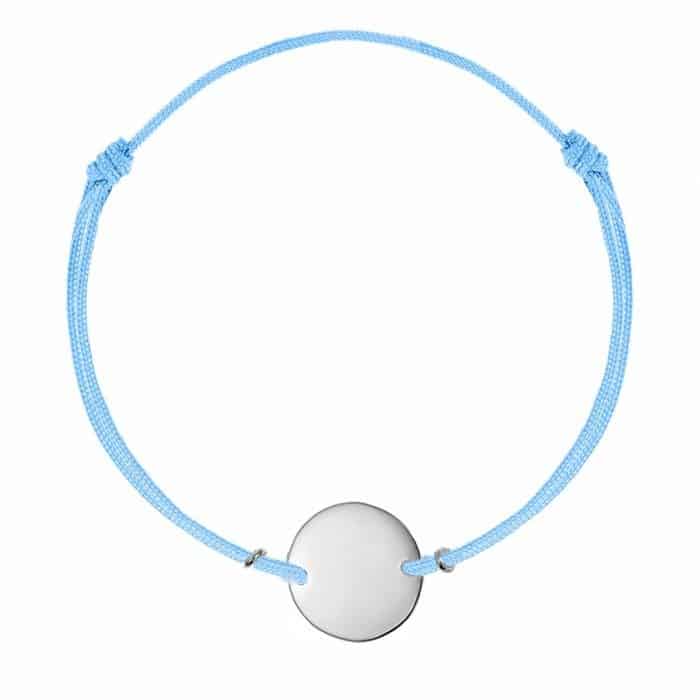 Brățară șnur aur 14 kt cu bănuț personalizabil, șnur diverse culori