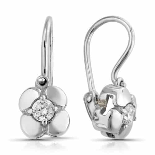 Cercei aur copii ,14 kt, pietre zirconia, C 269S