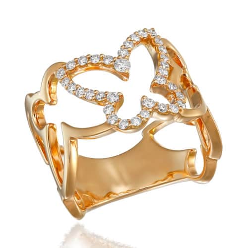 Inel aur rose 18 kt cu diamante GL.7978, colecția Gianni Lazzaro