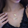 Colier cu nume din aur galben 14 kt, 3-10 litere