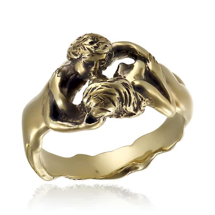 Inel de logodnă sculptural din aur 14 kt I 11C