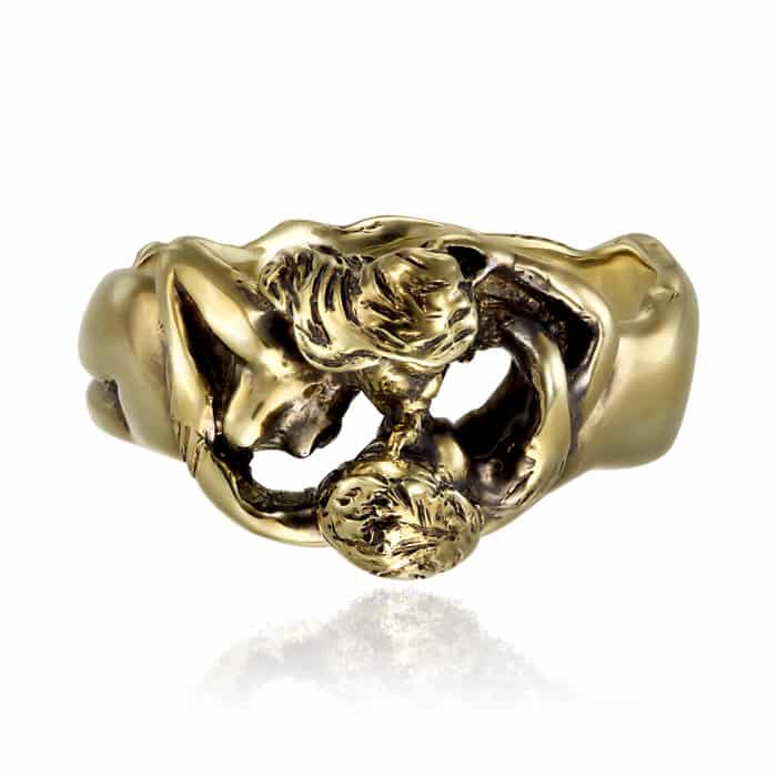 Inel de logodnă sculptural din aur 14 kt I 11C