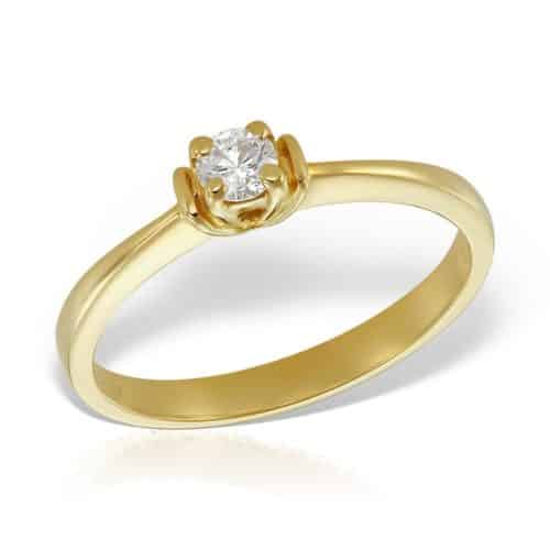 Inel logodnă aur 14 kt cu diamant I 125L