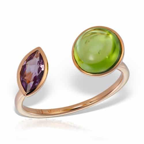 Inel aur 14 kt cu ametist și peridot BB.593779.3