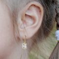 Cercei aur copii, 14 kt, zirconii diverse culori, C 257S
