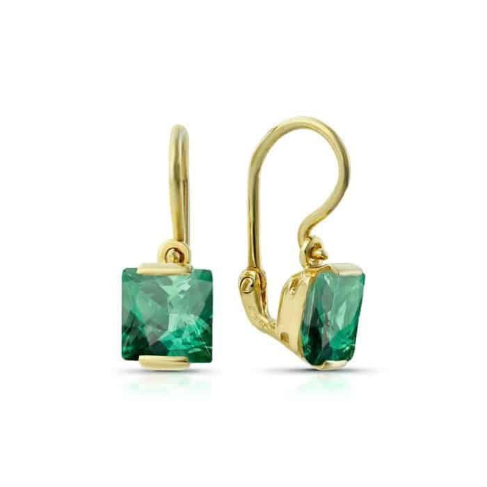 Cercei aur copii, 14 kt, zirconii diverse culori, C 257S