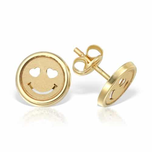 Cercei copii din aur galben 14 kt cu model emoji MC.1.15