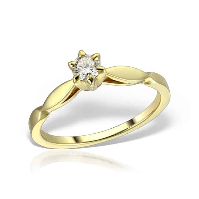 Inel de logodnă din aur 18 kt cu diamant I 130L