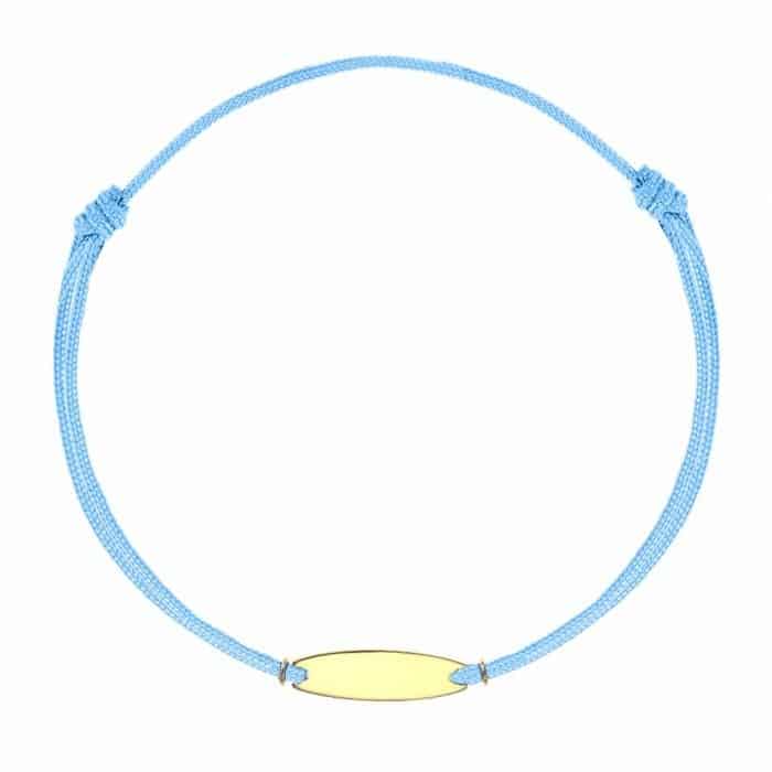 Brăţară șnur aur 14 kt cu plăcuță personalizabilă, șnur diverse culori