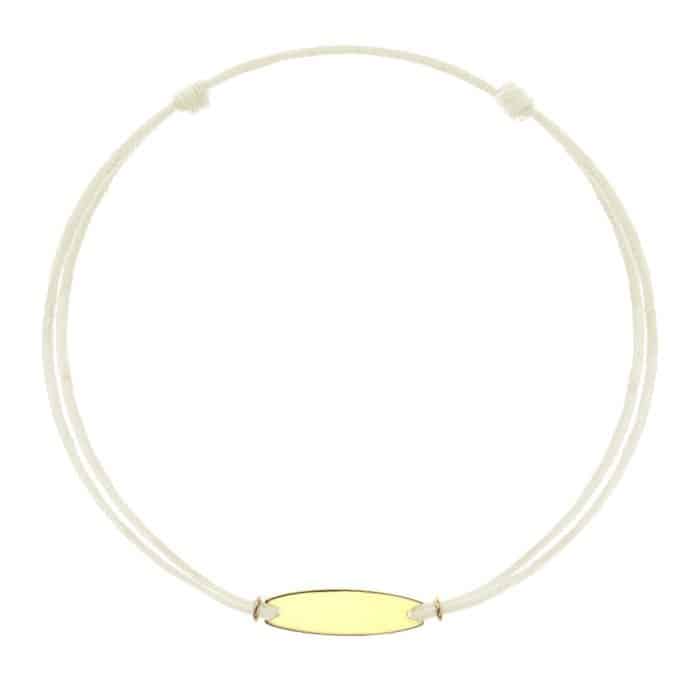 Brăţară șnur aur 14 kt cu plăcuță personalizabilă, șnur diverse culori