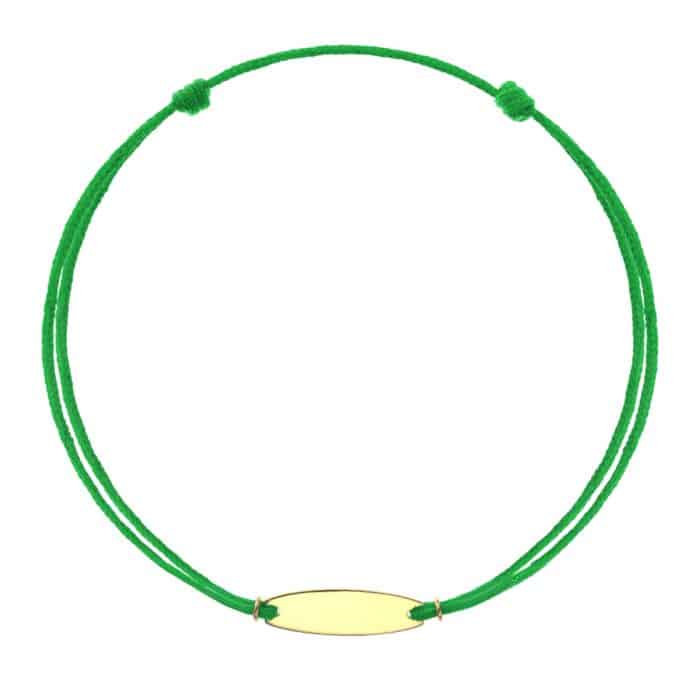 Brăţară șnur aur 14 kt cu plăcuță personalizabilă, șnur diverse culori