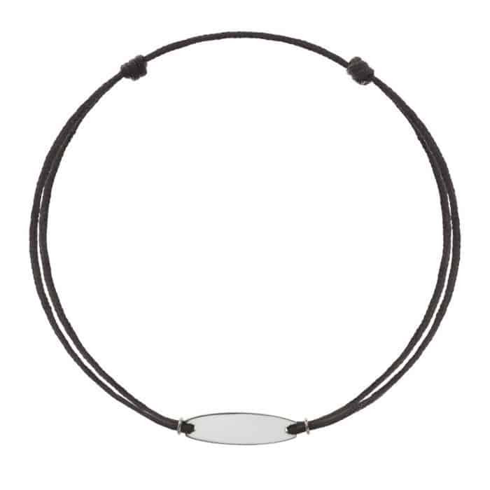 Brăţară șnur aur 14 kt cu plăcuță personalizabilă, șnur diverse culori