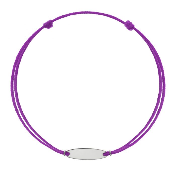 Brăţară șnur aur 14 kt cu plăcuță personalizabilă, șnur diverse culori