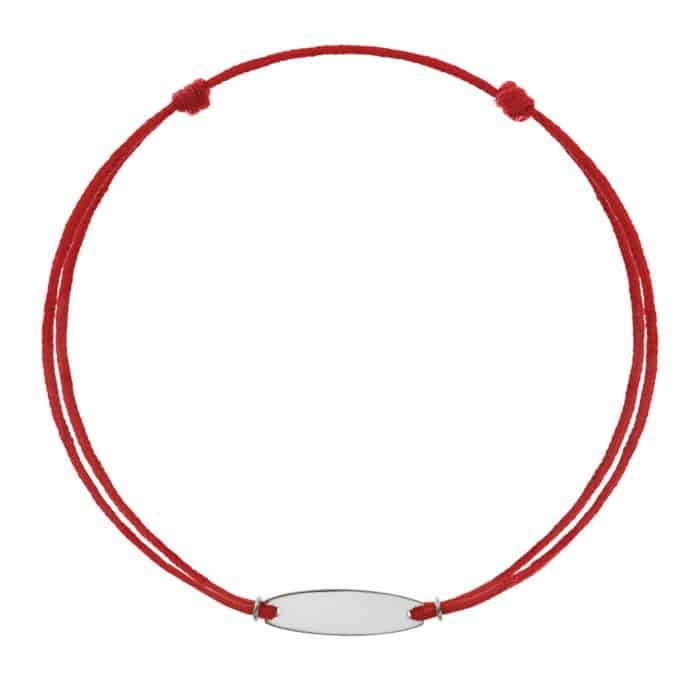 Brăţară șnur aur 14 kt cu plăcuță personalizabilă, șnur diverse culori