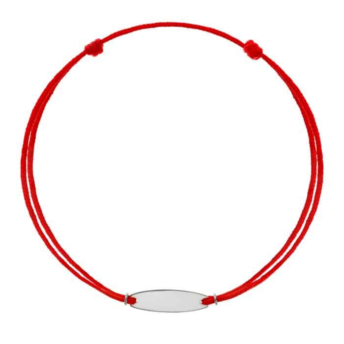 Brăţară șnur aur 14 kt cu plăcuță personalizabilă, șnur diverse culori