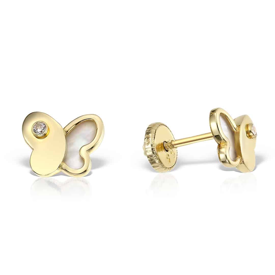 Cercei copii aur 14 kt cu model fluture MC.1.49