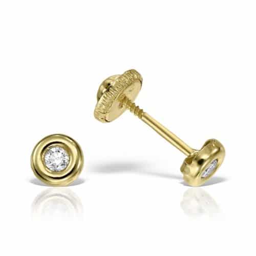Cercei cu diamante pentru copii, aur alb 18 kt, MC.18.3A