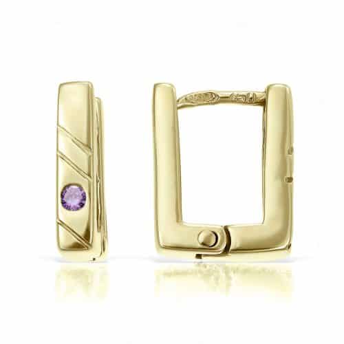Cercei aur copii, 14 kt, zirconii diverse culori, C 284S