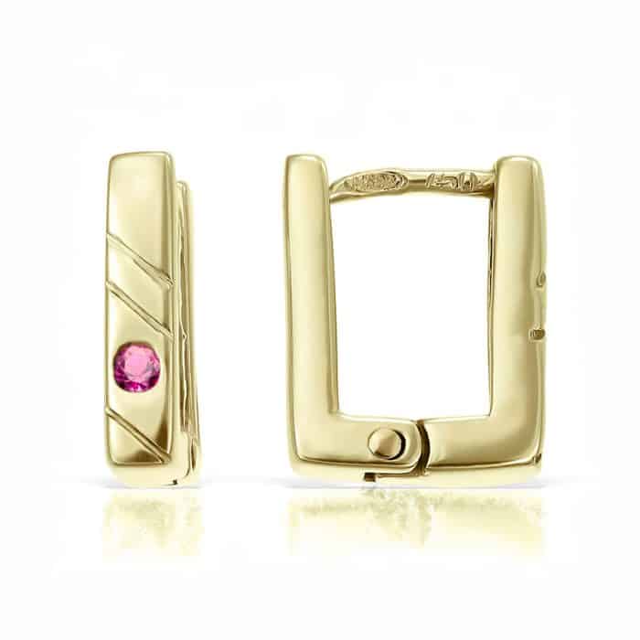 Cercei aur copii, 14 kt, zirconii diverse culori, C 284S