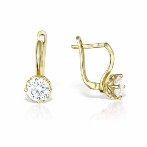 Cercei aur damă cu zirconii, 14 kt, C 339S