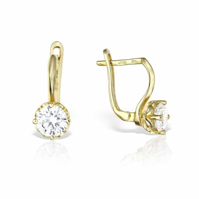 Cercei aur damă cu zirconii, 14 kt, C 339S
