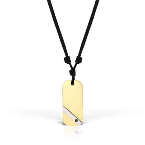 Pandantiv P.B.DI, aur 14 kt, diamant negru