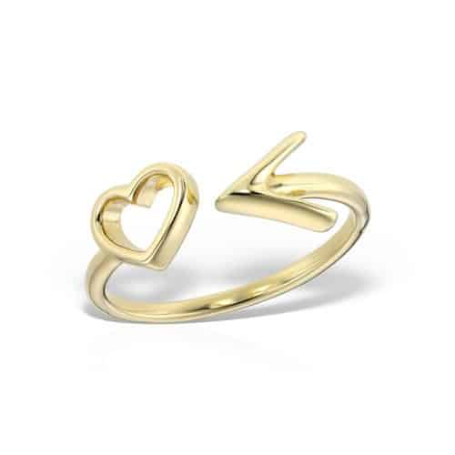 Inel aur 14 kt în formă de săgeata lui Cupidon I 714S