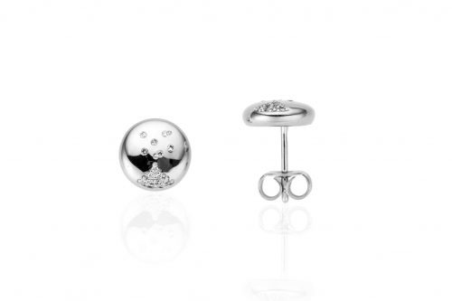 Cercei cu diamante, aur alb, 14 kt, B.737093