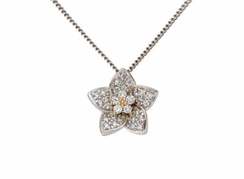 Pandantiv BB.233303, aur alb și rose, 14 kt, diamante