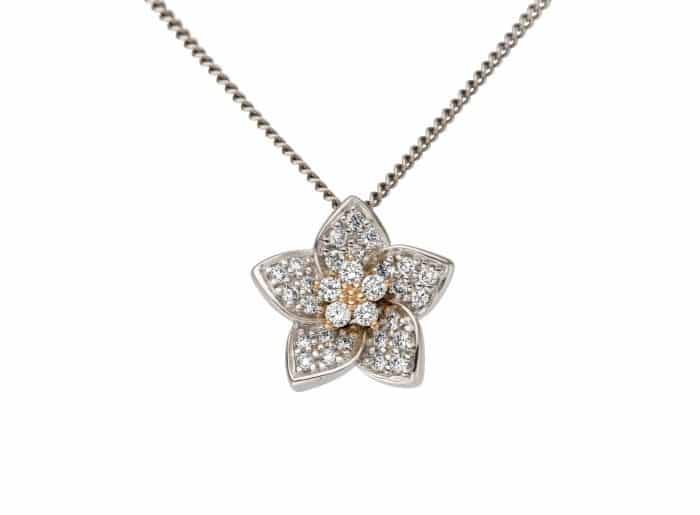 Pandantiv BB.233303, aur alb și rose, 14 kt, diamante