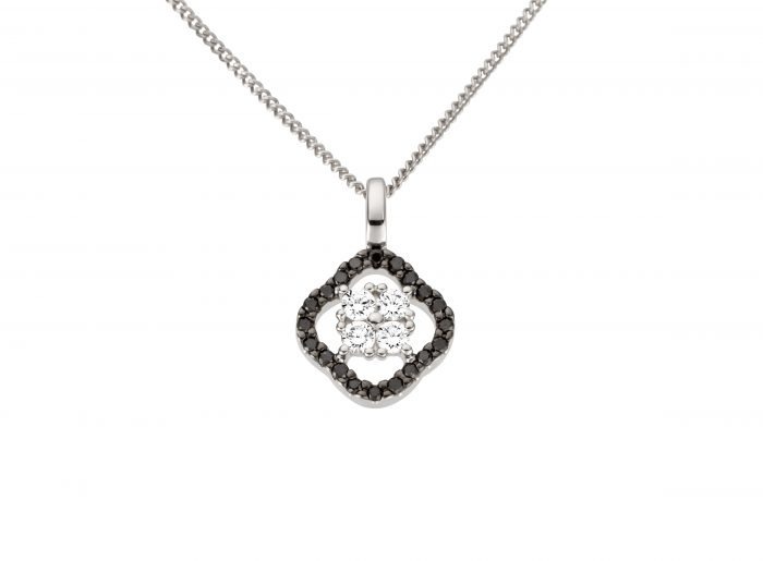 Pandant BB.233569, aur alb, 14 kt, diamante