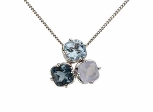Pandant BB.292505, aur 14 kt, topaz și calcedonia
