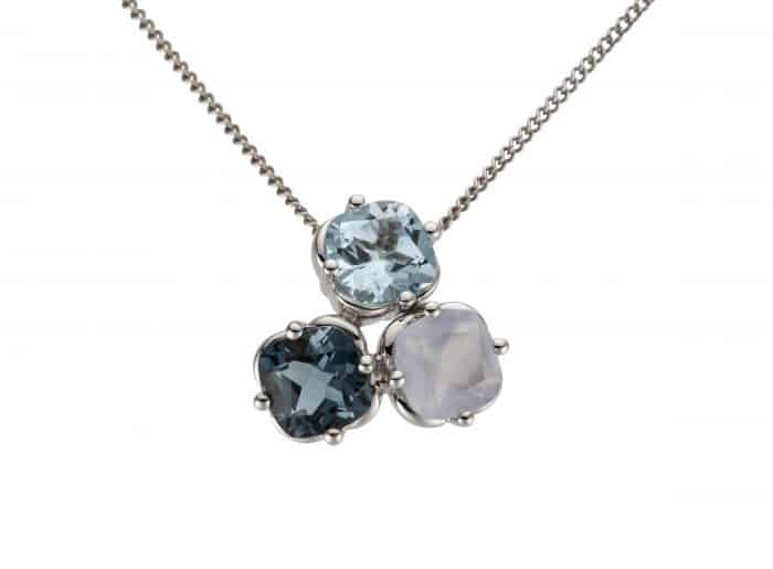 Pandant BB.292505, aur 14 kt, topaz și calcedonia
