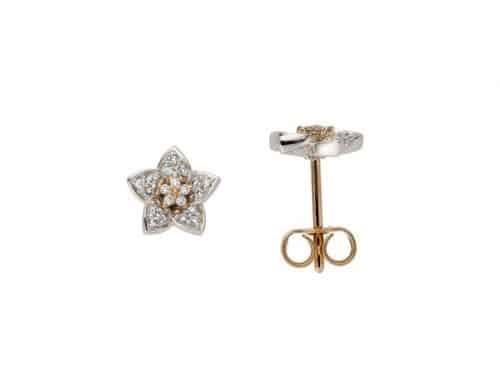 Cercei cu diamante, aur alb și rose, 14 kt, BB.736819