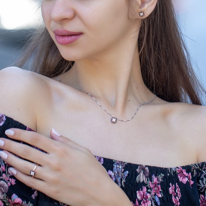 Pandant BB.233568, aur rose, 14 kt, diamante