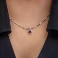 Pandant BB.320741, aur 14 kt, granat natural