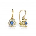 Cercei aur copii, 14 kt, zirconii diverse culori, model floral, C 363S