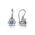 Cercei aur copii, 14 kt, zirconii diverse culori, model floral, C 363S