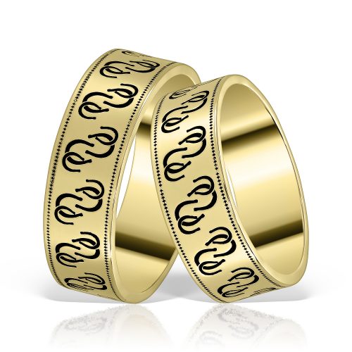 Verighete tradițional spirituale Potcoava, COD 1/7,  aur 14 kt, colecția Festin