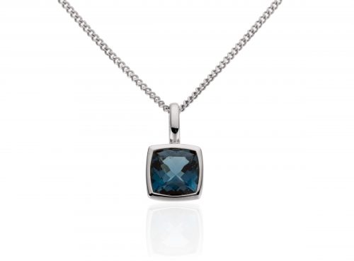 Pandant BB.320742, aur alb 14 kt, london blue topaz