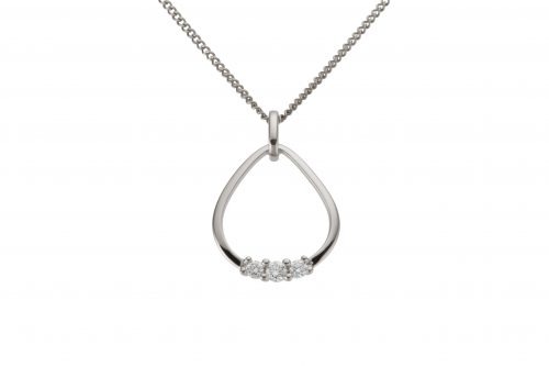 Pandant BB.233320, aur alb 14 kt, diamante