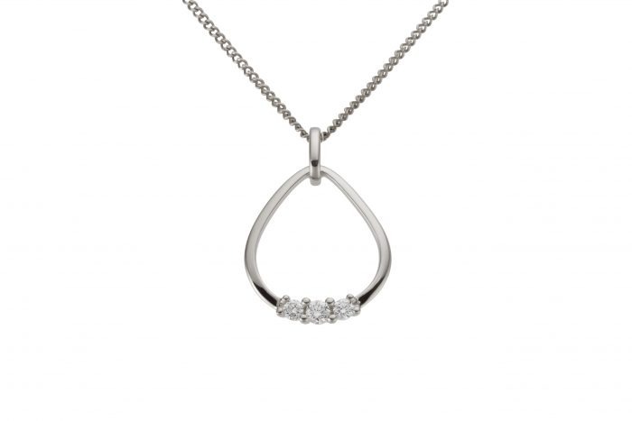 Pandant BB.233320, aur alb 14 kt, diamante